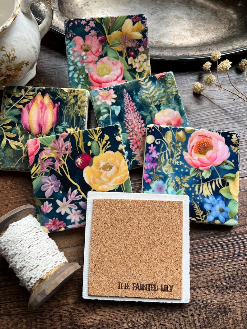The Painted Lily Stone Coasters - Thumbnail 2