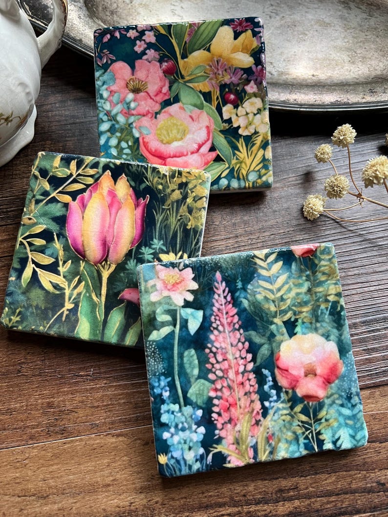 The Painted Lily Stone Coasters - Thumbnail 4