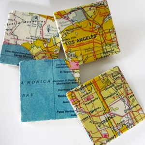 Los Angeles coasters - map coasters, map gift, los angeles gift, california, coaster set, drink coasters