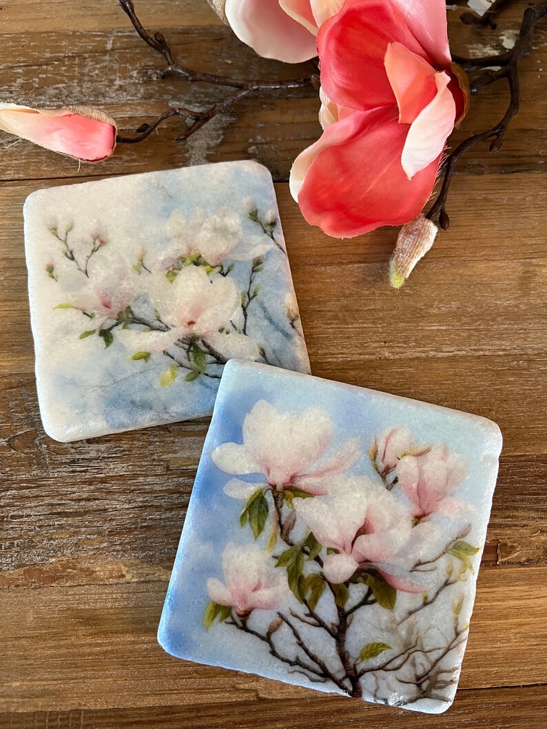The Painted Lily Magnolia Floral Coasters - Thumbnail 3