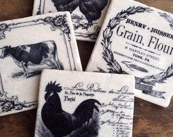 Farm Country -  farmhouse coaster set