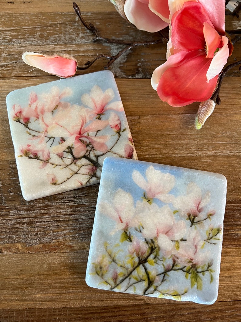 The Painted Lily Magnolia Floral Coasters - Thumbnail 2