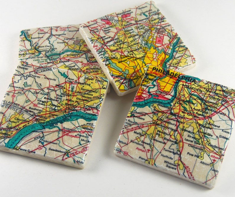 Philadelphia Area drink coasters, philly coasters, stone coasters image 1