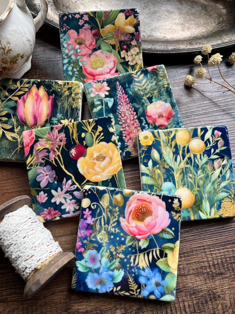 The Painted Lily Stone Coasters - Thumbnail 3