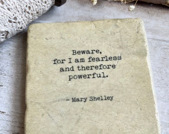 Book quote stone coaster - Mary Shelley