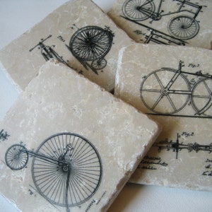 Bicycle Coasters - stone coasters - set of 4
