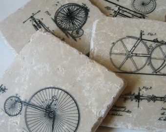 Bicycle Coasters - stone coasters - set of 4