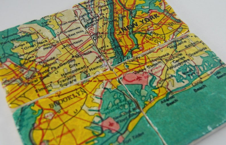 thepaintedlily New York Map Coasters