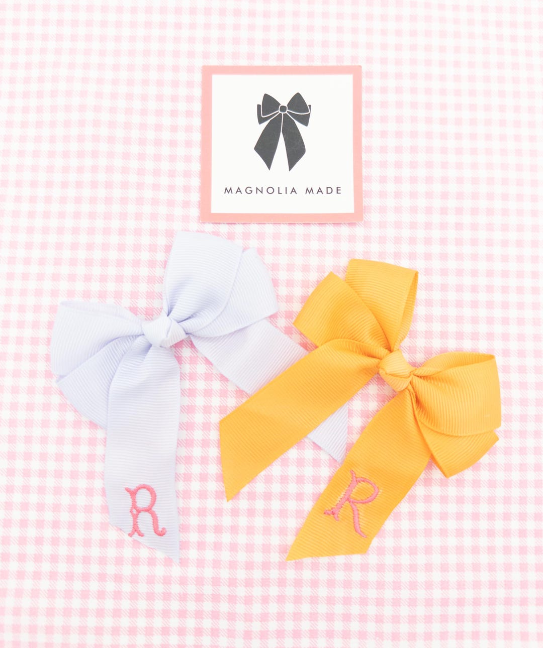 Personalized Embroidered Hair Bows | Monogram Initial Bow | Baby Girl ...