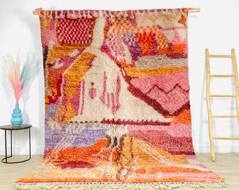 Authentic Pink Moroccan Rug, Pink Shag Rug, Custom Made Moroccan Carpet, Large Area Rug, Berber rug