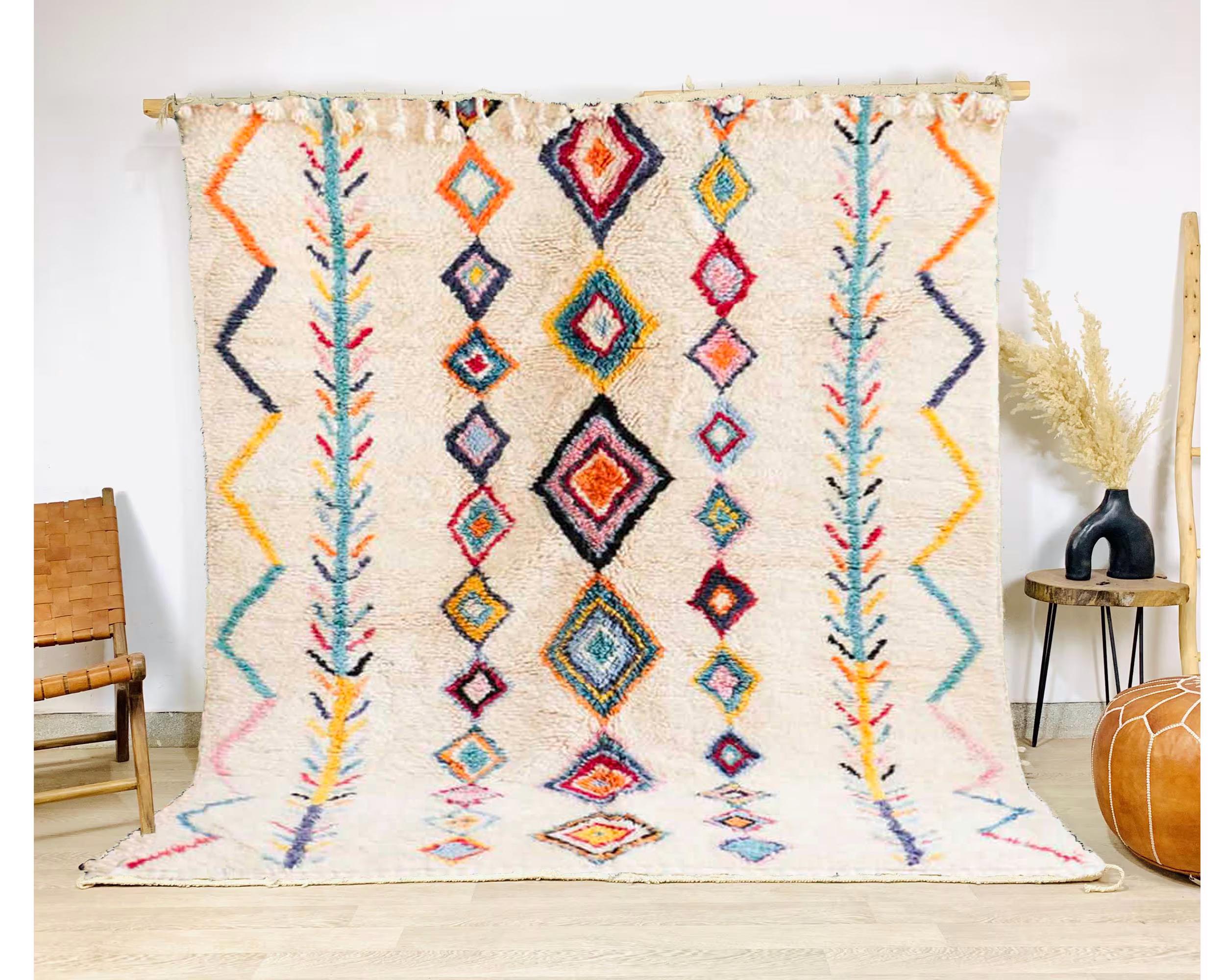 Tapis Marocain Handmade Coton 0.9x1.5m - Style Dhurrie, Marron, Pour Cuisine/salle De Bain
