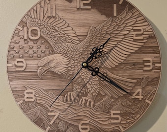 Patriotic Eagle Clock