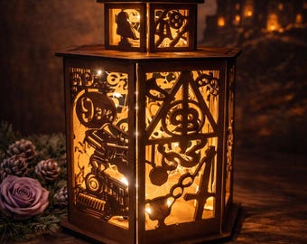 Magical Lantern, Fantasy Decor, Wizard Shadow Gift, LED Enchanted Home