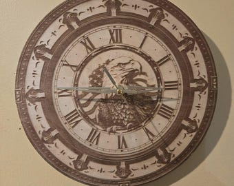 Eagle Wooden Wall Clock: Custom Home Decor