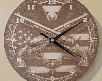 Patriotic Eagle Clock