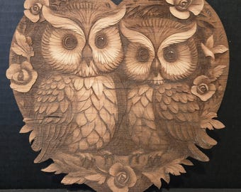 Owl Heart Wall Decor
