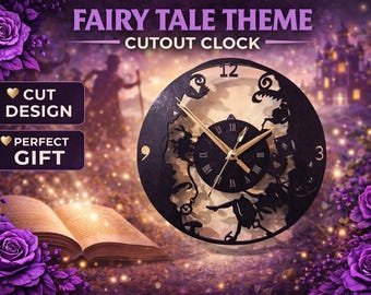 Wonderland Cutout Wooden Wall Clock – Fantasy Storybook Tea Party Décor