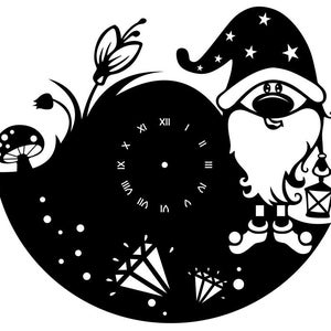 Customizable Gnome Wall Clock: Unique Home Decor
