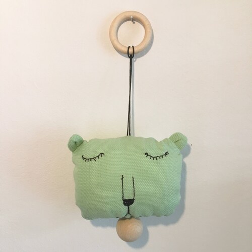 Pull String Musical Crib Toy Spotted Dog Etsy