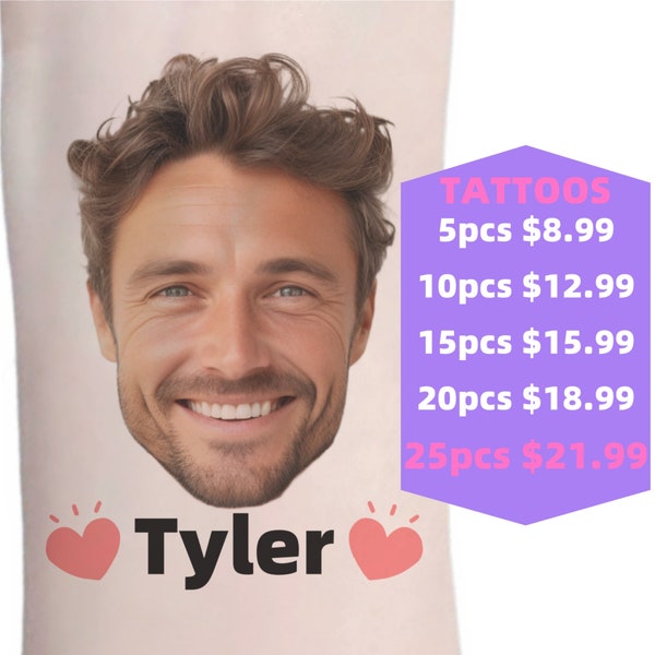 Custom Face Tattoos For Bachelorette Etsy Custom face tattoos for bachelorette etsy