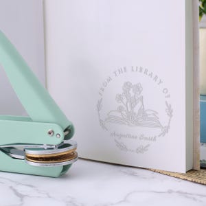 Custom Book Embosser, Personalized Page Impression, From the Collection Of,Gift for Readers, Literature Lovers, Teachers