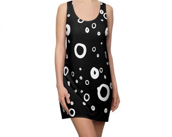 Skater Dress, Black and White Polka Dot, Summer Casual Outfit, Party Dress, Woman's Clothing, summer dress