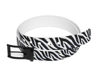 VTG Chico’s zebra Pattern Metal Link Waist statement belt adjustable Vintage Chico main image 2