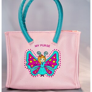 Personalized kids purse, designed fairy princess  by kids artwork, spring kids purse,  summer kids purse , birthday gift,  holiday gift