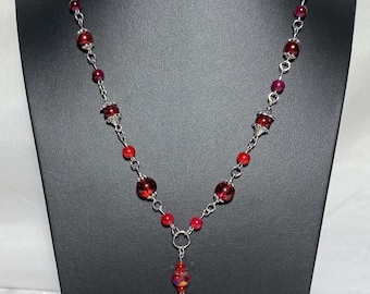 Gothic Rosary Necklace, Vampire Necklace, Goth, Emo, Alt, Handmade Necklace, Vampire Jewelry, Goth Jewelry, Beaded Necklace, Cross Pendant