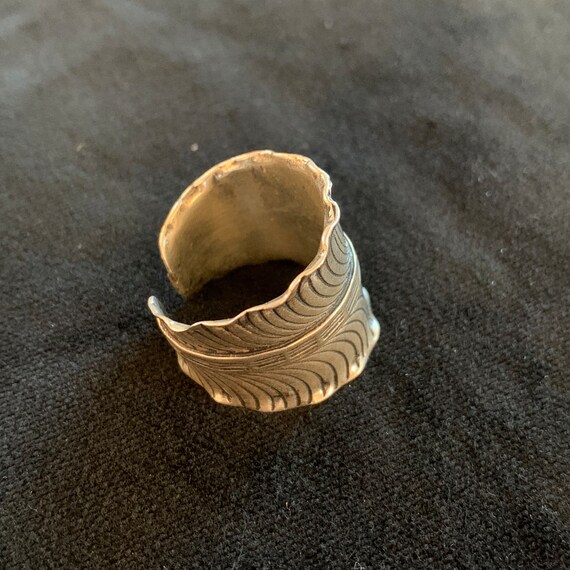 Adjustable Sterling Silver Wave Ring: Vintage Ind… - image 8