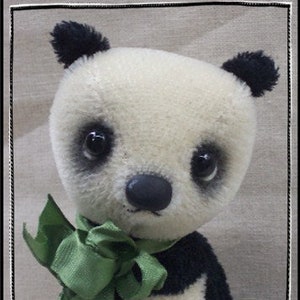 Artist Bear PDF Immediate Download PDF Pattern 8&quot; Japanese Style Teddy Bear Panda Named Ri-Ben By Kim Endlich