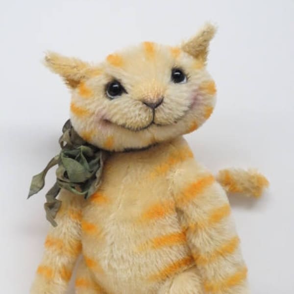 RESERVED Hand Dyed Whimsical Free Standing Kitty Cat By Kim Endlich