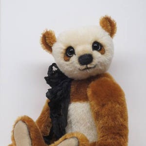 RESERVED Artist Bear Traditional Style Mohair Panda Teddy Bear 15&quot; OOAK By Kim Endlich