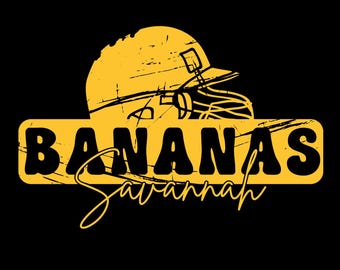 Let's Go Bananas PNG SVG: mascotte del baseball, maglietta divertente (download digitale)