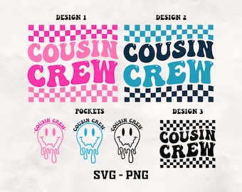 Cousin Crew SVG-PNG: Fantastico design per le vacanze in famiglia (download digitale)