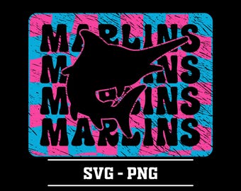 Marlins Mascot PNG SVG, Baseball Mama, Game Day Fan Art (Digital Download)