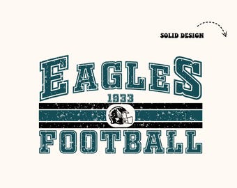Philadelphia Eagles fotbolls-SVG PNG: Fågelgängsdesign (digital nedladdning)