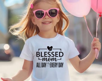 Blessed Mom SVG: design per maglietta per la festa della mamma (download digitale)