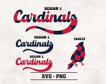カーディナルズ スクールスピリット SVG-PNG: マスコット スポーツ デザイン (デジタル ダウンロード)