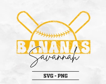 Funny Banana Baseball Mascot: PNG & SVG Digital Download