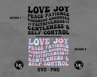 Amor, alegría, paz, paciencia, bondad, fidelidad, mansedumbre y dominio propio SVG-PNG, oración Svg