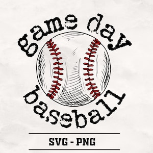 Game Day Baseball, Typography Design, Digital Download, Sublimation Design, Retro Typewriter, Vintage Distressed Design, Funny Shirt, Sports