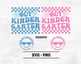 Peace Out Kindergarten SVG PNG: Last Day of School Design (Digital Download