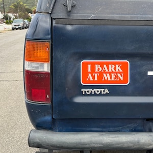 Imán para parachoques de coche con diseño de mujer desquiciada, regalo para feministas, calcomanía para parachoques de mujer salvaje, accesorio para coche queer, regalo para personas LGBTQ