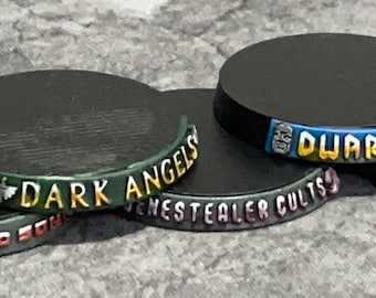 Custom Name and Design Wargaming Miniatures Base Nameplate (BaseTags) X5