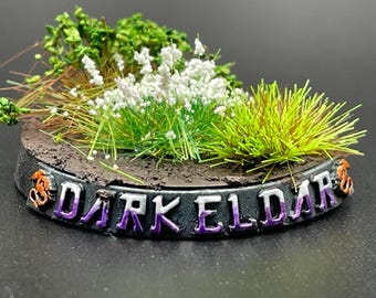 Dark Eldar / Dark Elf Raiders Design Custom Wargaming Miniatures Base Nameplate (BaseTags)
