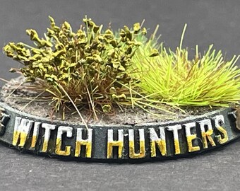 Witch Hunter Design Custom Wargaming Miniatures Base Nameplate (BaseTags)