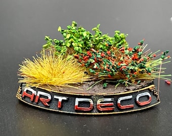 Art Deco Design Custom Wargaming Miniatures Base Nameplate (BaseTags)