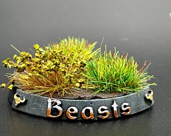 Beast / Beasts / Beastman / Minotaur Design Custom Wargaming Miniatures Base Nameplate (BaseTags)