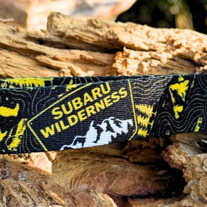 Subie Wilderness Keychain Strap | Topographic Map Sasquatch Design | Subaru Adventure Accessory | Wilderness Edition Gift